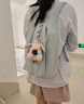 三福背包夏季學(xué)院運(yùn)動(dòng)韓系休閑褶皺背心雙肩包女包501421 藍(lán)色 中 曬單實(shí)拍圖