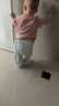 優(yōu)奇夏季天男女兒童嬰兒寶寶防蚊褲長褲子夏裝冰絲一歲薄款家居褲純棉 曬單實(shí)拍圖