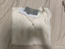 秋水伊人法式優(yōu)雅V領(lǐng)襯衫夏季新款女裝氣質(zhì)通勤百搭中袖上衣 米色 M 曬單實拍圖