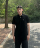比音勒芬（Biemlfdlkk）【冰氧吧】2025春夏新款男休閑上衣多色抗菌涼感舒彈短袖POLO衫T 07黑色 L （105） 曬單實拍圖