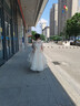 兒童走秀禮服公主裙洋氣女童蓬蓬紗花童小女孩主持人鋼琴演出服春 1247香檳色前短后長 130 曬單實(shí)拍圖