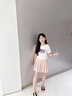 G.DUCKKIDS女童裙子2025新款夏裝百褶裙秋裝中大童學(xué)院風(fēng)半身裙夏季兒童短裙 粉色 140 曬單實(shí)拍圖