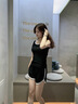 COZOK夏季新款韓版健身服緊身短款露臍簡(jiǎn)約背心女高腰短褲休閑運(yùn)動(dòng)套裝 黑色套裝 XL 建議115-135斤 曬單實(shí)拍圖