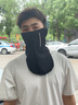 南極人防曬面罩男掛耳頭巾圍脖面巾女戶外男士騎行防曬面罩脖套 經(jīng)典黑 曬單實(shí)拍圖