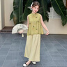 熙克賓威女童漢服夏裝國(guó)風(fēng)套裝2025新款兒童裝馬面裙旗袍夏季新中式兩件套 黃色 170 曬單實(shí)拍圖