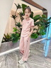 女童夏季短袖套裝2025新款女大童裝洋氣闊腿褲二件套兒童運動衣服 粉色套裝 【楠楠A140】 160 曬單實拍圖