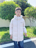 波司登（BOSIDENG）25年新款羽絨服男女兒童中長款5A抗菌4防連帽厚外套T250246914DS 燕麥色|7185 140 /64 曬單實拍圖