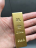 明恩純黃銅仿真金條擺件實心全銅假仿制金磚道具沙金金條 8.3cm長銅金條沙金款 曬單實拍圖