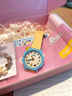 歌莉侑（GCCLIYO）手表女學(xué)生初中高中女生專(zhuān)用高顏值卡通可愛(ài)女孩石英腕表生日禮物 黃帶藍框【送禮盒】 曬單實(shí)拍圖