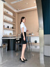 伊婭莎職業(yè)半身裙女春夏短裙修身西裝裙正裝工作裙包臀裙顯瘦一步裙子潮 黑色 M 建議90-100斤 曬單實(shí)拍圖