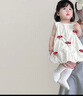 優(yōu)奇嬰兒衣服女童夏裝連體背心裙夏季公主裙純棉連衣裙女寶寶夏天裙子 蘑菇杏色 90cm 曬單實(shí)拍圖