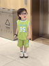沐霓 男童背心球服套裝夏男寶寶圓領(lǐng)速干運動(dòng)短袖短褲兩件套2025新款 綠色 110cm 曬單實(shí)拍圖