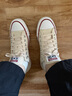 匡威（Converse）男女運動帆布鞋Chuck Taylor All Star常青低幫休閑鞋159485C 米白色 37 曬單實拍圖