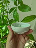 寅社莊曉明作品手繪《國色天香》主人杯喝茶杯高檔陶瓷專用大號品茗杯 國色天香（綠）-普洱杯 曬單實拍圖