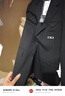 卡賓男裝條紋休閑西服23秋新款LOGO章仔外套商場(chǎng)同款B2233133005 煤黑色01 M /48/170 曬單實(shí)拍圖
