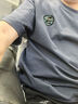 十只鶴夏季重磅純棉短t恤男士寬松大碼圓領(lǐng)半袖上衣男生休閑印花體恤衫 寶藍(lán)（230克重磅純棉印花T恤） XL （145-160斤） 曬單實拍圖