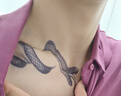 暢印草本果汁紋身蛇紋胸前身貼鎖骨長效男女防水持久暗黑個性反光潮酷 罪惡的蛇2張 曬單實拍圖