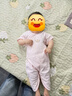 G.DUCKKIDS嬰兒純棉連體衣夏新生兒哈衣小寶寶護(hù)肚偏襟系帶蝴蝶衣薄款空調(diào)服 淺粉色 小皇冠 蝴蝶衣 90cm 曬單實(shí)拍圖