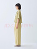 無(wú)印良品（MUJI）女式 棉漢麻短袖襯衫 女士襯衣內(nèi)搭上衣 25年夏季女裝 BCD90C5S 黃色 M (160/84A) 曬單實(shí)拍圖