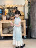 迪士尼（Disney）女童旗袍漢服連衣裙夏季中國風(fēng)2025旗袍裙新款兒童中式公主連衣裙 藍(lán)色旗袍裙(送吊墜) 130 曬單實(shí)拍圖