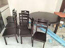 墨宸 餐桌 紫金檀木實(shí)木餐桌椅組合新中式家用可折疊伸縮方圓兩用桌子 1.38米一桌6椅 曬單實(shí)拍圖
