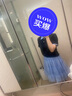 VEGA CHANG短袖t恤女2025新款夏季學(xué)院風(fēng)氣質(zhì)減齡假兩件休閑上衣 藏青色 M 曬單實拍圖