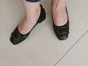 富貴鳥粗跟單鞋女鞋夏夏季高跟鞋女士通勤工作鞋方頭網(wǎng)紗涼鞋中年媽媽鞋 黑色網(wǎng)面 跟高3.5cm 37 曬單實(shí)拍圖