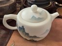 妙蓮天香 莊曉明大師 手繪只此青綠茶壺井欄壺德化羊脂玉瓷白瓷功夫泡茶壺 D45-101C 只此青綠井欄壺 【配收藏證書+禮盒裝】 曬單實拍圖