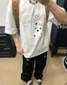 LEMANISMlemanism卡通小狗刺繡水洗牛仔褲男2025春季情侶直筒褲寬松休閑褲 黑色 XL 曬單實(shí)拍圖