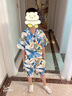 G.DUCKKIDS小黃鴨男童夏季套裝兒童服裝男孩子短袖襯衫海邊度假夏威夷沙灘服 藍色芭蕉葉款 120 尺碼5~6歲【110-120cm】cm 曬單實拍圖