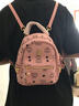瑪嘎ins風(fēng)小雙肩包女新款韓版潮流女士通勤小背包時(shí)尚百搭學(xué)生三用包 粉色 曬單實(shí)拍圖