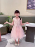 FIDQIOG品牌女童夏款公主裙寶寶背心裙女孩洋氣裙子2025新款 粉色 120 cm 曬單實拍圖