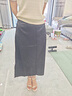 她享半身裙女夏季復(fù)古提花緞面?zhèn)乳_叉醋酸面料時(shí)尚百搭裙子T143B1523 曬單實(shí)拍圖
