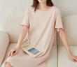 頂瓜瓜睡裙女純棉春夏舒適短袖可外穿睡衣家居服女23337 欲晚桔 165  曬單實(shí)拍圖