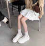 狄德拉真皮鏤空透氣樂福鞋女夏季新款洞洞鞋厚底網(wǎng)面小皮鞋一腳蹬單鞋 黑色 35 (225mm) 曬單實拍圖