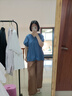 無印良品（MUJI）麻 寬版褲 褲子女款休閑褲 棕色 M  曬單實拍圖