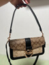 蔻馳（COACH）【官方授權(quán)店】coach女包酒神包腋下手提單肩斜挎包送女友老婆 5509IMRKY卡其色黑色 曬單實(shí)拍圖