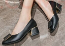 啄木鳥(niǎo)官方真皮法式高跟鞋女2026年女秋小香風(fēng)中跟粗跟單鞋大碼女鞋34-4 黑色-跟高 標準碼數旗艦款 5cm 38 旗艦款 曬單實(shí)拍圖