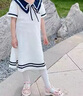 哈羅小黃鴨 HAL.DUCK女童夏季連衣裙2025新款學院風polo裙子中大童網紅運動裙女孩夏裝 白色 120 cm 曬單實拍圖