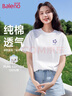 班尼路（Baleno）純棉寬松短袖t恤女2025年夏季慵懶上衣休閑遮肉圓領(lǐng)百搭舒適女裝 曬單實拍圖