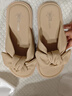 大東沙灘拖鞋女鞋2025春夏季新款甜美平底套腳蝴蝶結X0701 膚色  37  曬單實(shí)拍圖