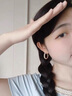 DAISY DREAM925銀針?biāo)殂y子大耳圈2025新款爆款耳環(huán)氣質(zhì)小眾設(shè)計耳釘耳飾品女 金色碎銀子耳圈【925銀針】 曬單實拍圖