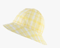 巴厘小豬（BALIPIG）女寶寶遮陽(yáng)帽夏天男童漁夫帽純棉嬰兒帽子夏 黃白格 45cm3-6個(gè)月拍前先測量寶寶頭圍 曬單實(shí)拍圖