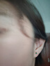 東方翡翠精致小眾百搭S925銀鑲帝王綠翡翠耳飾耳釘女 生日禮物送老婆長(cháng)輩 經(jīng)典四爪款黃 曬單實(shí)拍圖