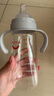 愛得利（evorie） 玻璃奶瓶 嬰兒奶瓶寬口徑帶手柄帶吸管奶瓶300ml （6個月+） 曬單實拍圖