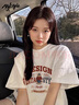 MJ STYLE純棉短袖T恤男女2025年夏季寬松休閑百搭美式復古風(fēng)辣妹半袖上衣 曬單實(shí)拍圖