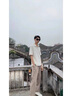 NYING美式廓形短袖polo衫男25夏季新款潮牌重磅正肩五分袖寬松休閑上衣 黑色 XL 曬單實拍圖