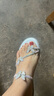 百麗（Belle）小福蝶閃耀平底水鉆夾腳拖鞋女2025夏季新款商場(chǎng)同款拖鞋D6D1DBT5 銀色 37 (235mm) 曬單實(shí)拍圖