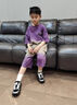 G.DUCKKIDS男童夏季套裝2025新款兒童夏裝炸街洋氣男孩純棉短袖休閑運(yùn)動酷帥 紫色 140 cm 曬單實(shí)拍圖