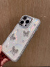 雅思戀  適用蘋果16promax手機殼iphone15新款水鉆鏡頭膜14pm珍珠蝴蝶貝殼紋13防摔按鍵全包高級感 【純色蝴蝶】珍珠水鉆-帶鏡頭膜 iPhone 16 Promax 曬單實拍圖